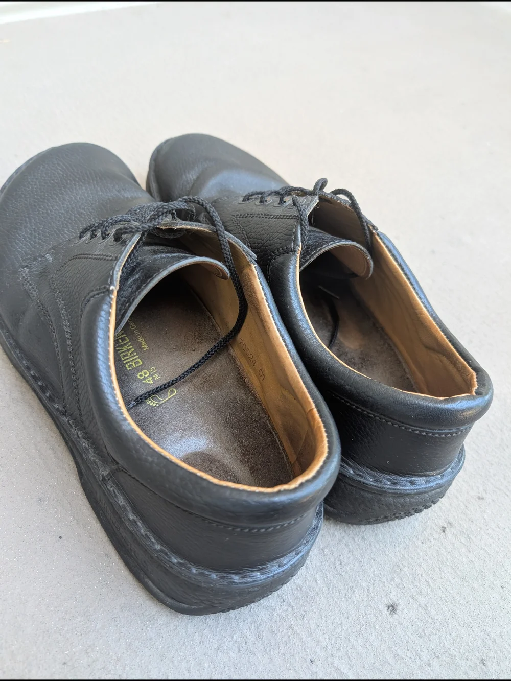 👞✨Vintage Birkenstock Memphis men's black leather lace-up Oxford/Derby shoes